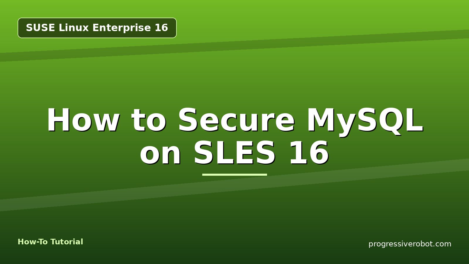 How to Secure MySQL on SLES 16 — step-by-step SUSE Linux Enterprise 16 tutorial on Progressive Robot