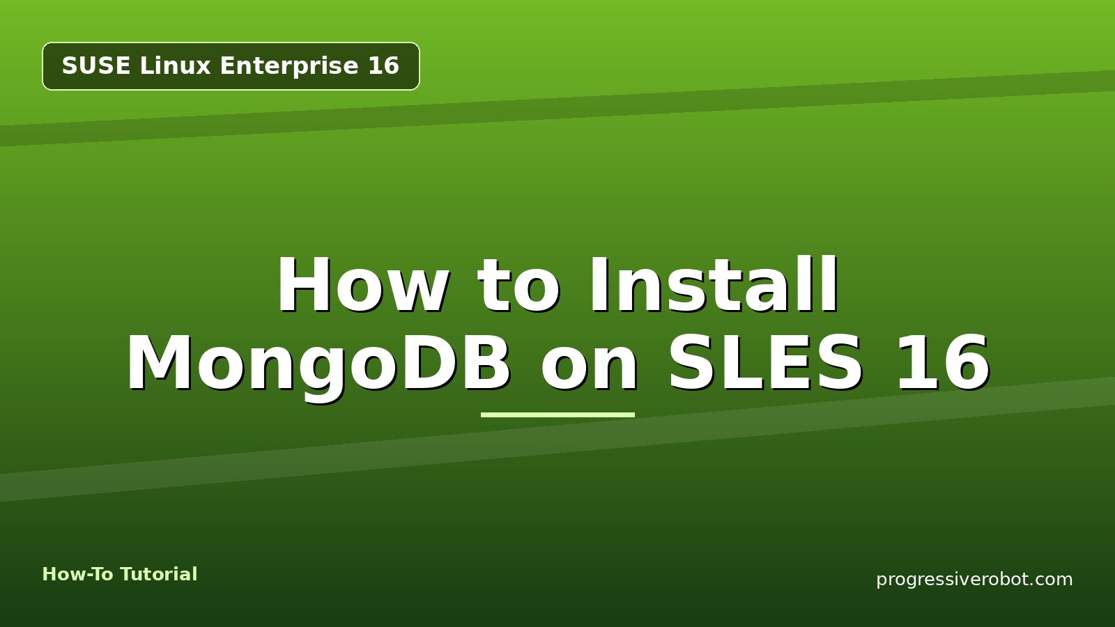How to Install MongoDB on SLES 16 — step-by-step SUSE Linux Enterprise 16 tutorial on Progressive Robot