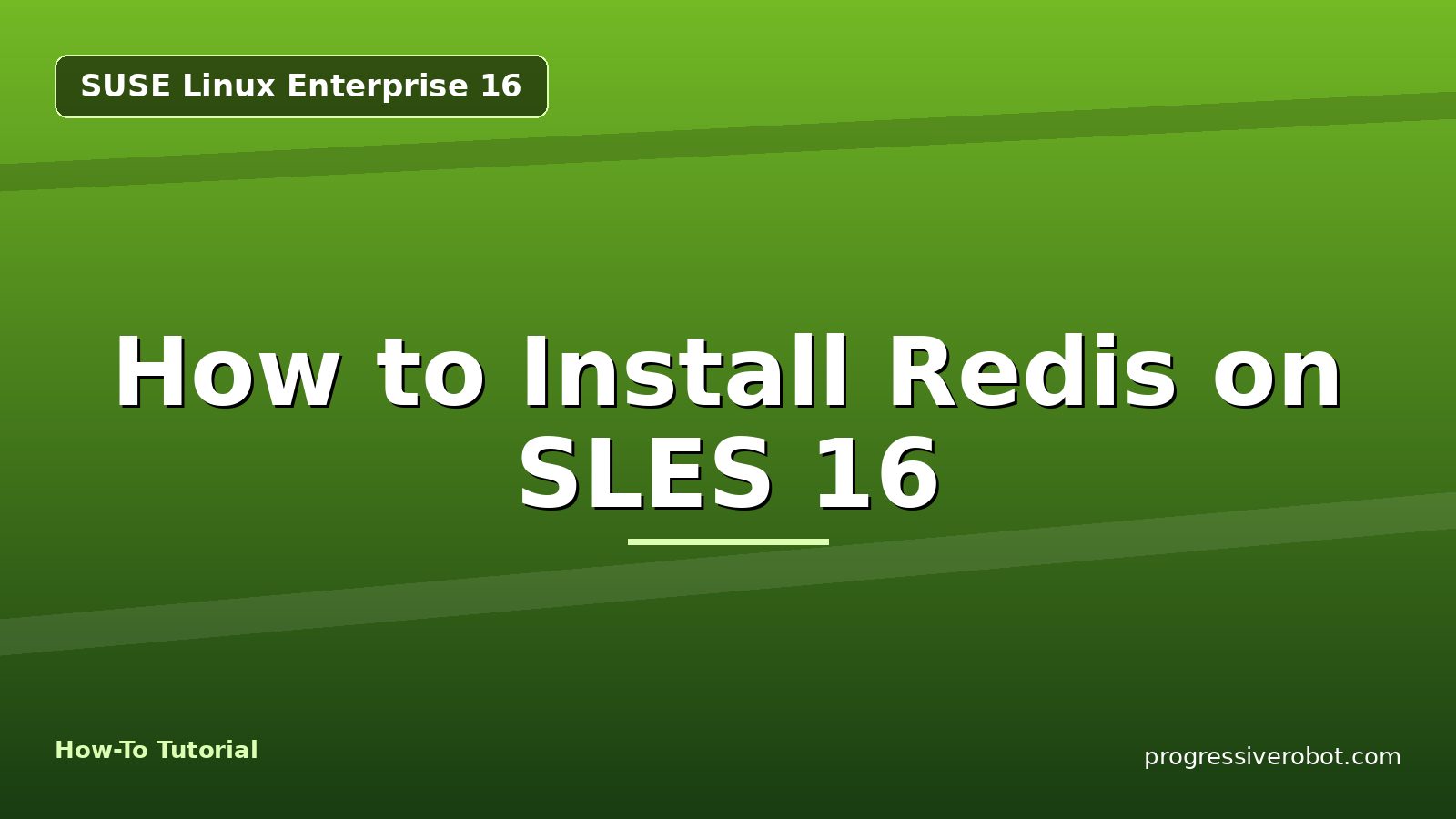 How to Install Redis on SLES 16 — step-by-step SUSE Linux Enterprise 16 tutorial on Progressive Robot