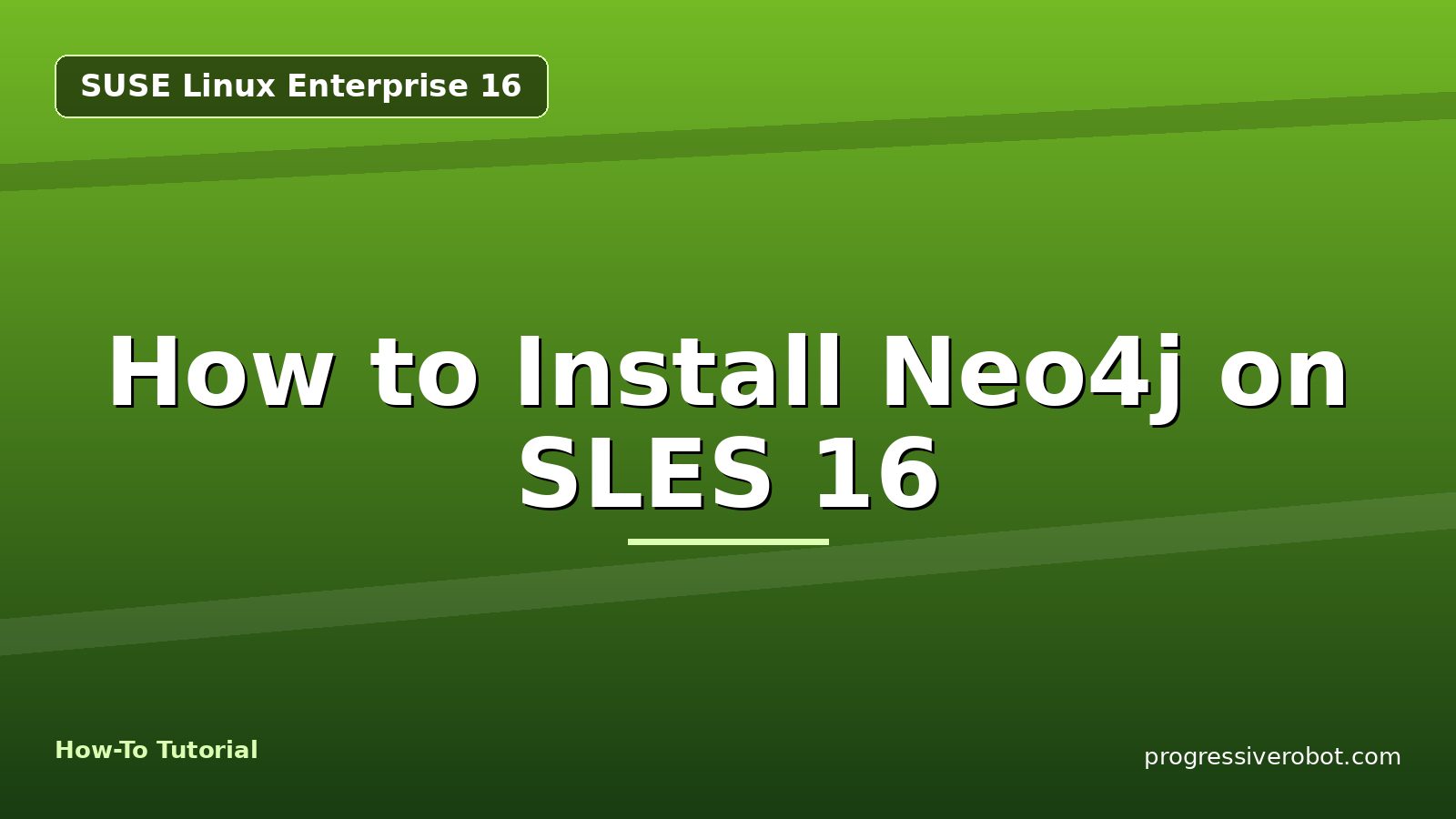 How to Install Neo4j on SLES 16 — step-by-step SUSE Linux Enterprise 16 tutorial on Progressive Robot