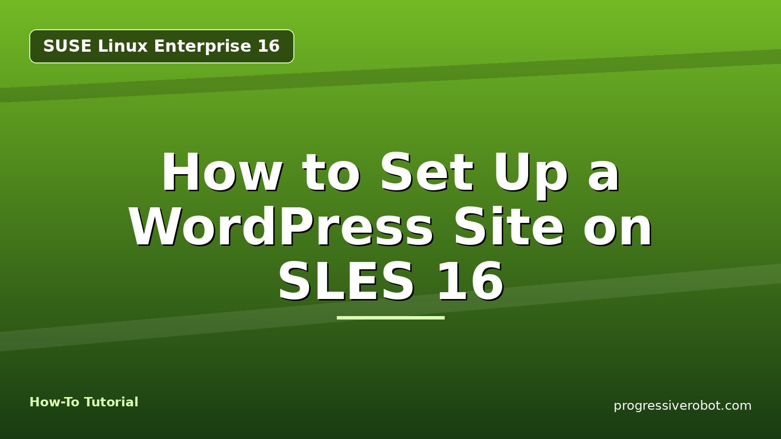How to Set Up a WordPress Site on SLES 16 — step-by-step SUSE Linux Enterprise 16 tutorial on Progressive Robot
