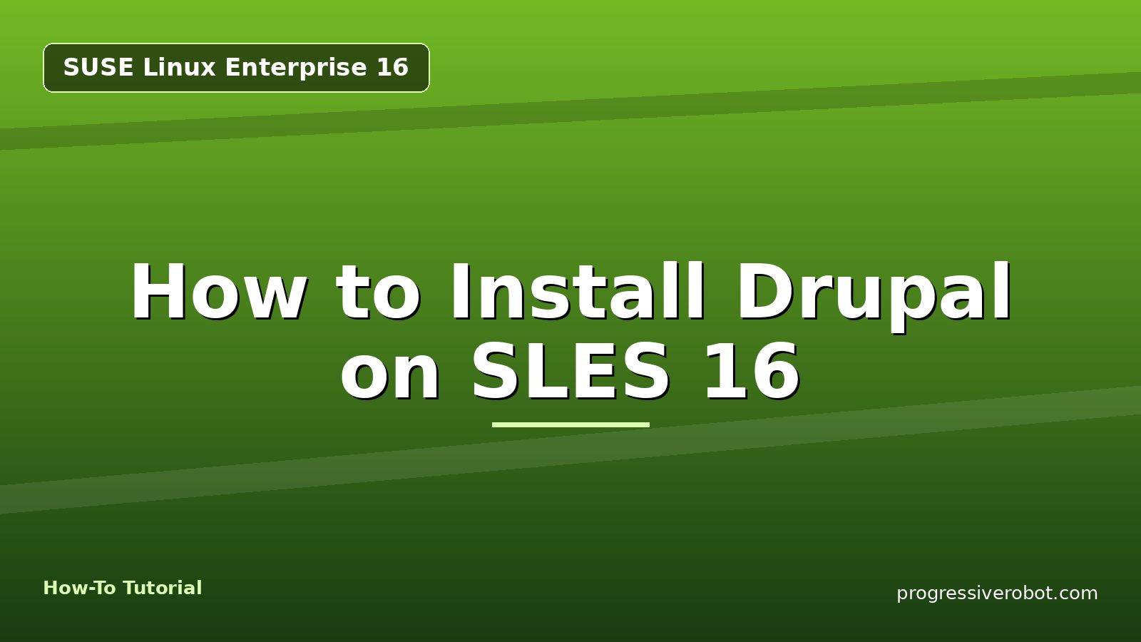 How to Install Drupal on SLES 16 — step-by-step SUSE Linux Enterprise 16 tutorial on Progressive Robot