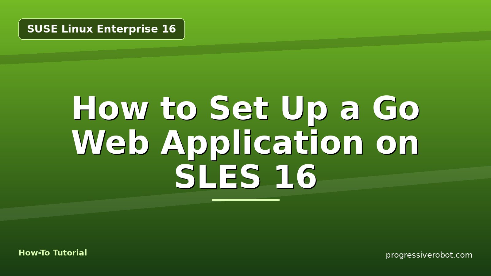 How to Set Up a Go Web Application on SLES 16 — step-by-step SUSE Linux Enterprise 16 tutorial on Progressive Robot