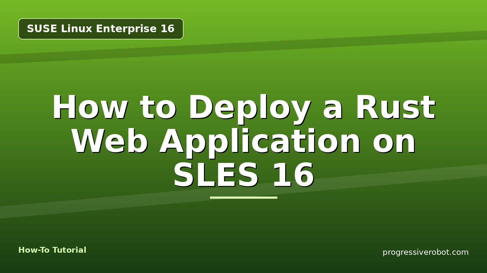 How to Deploy a Rust Web Application on SLES 16 — step-by-step SUSE Linux Enterprise 16 tutorial on Progressive Robot