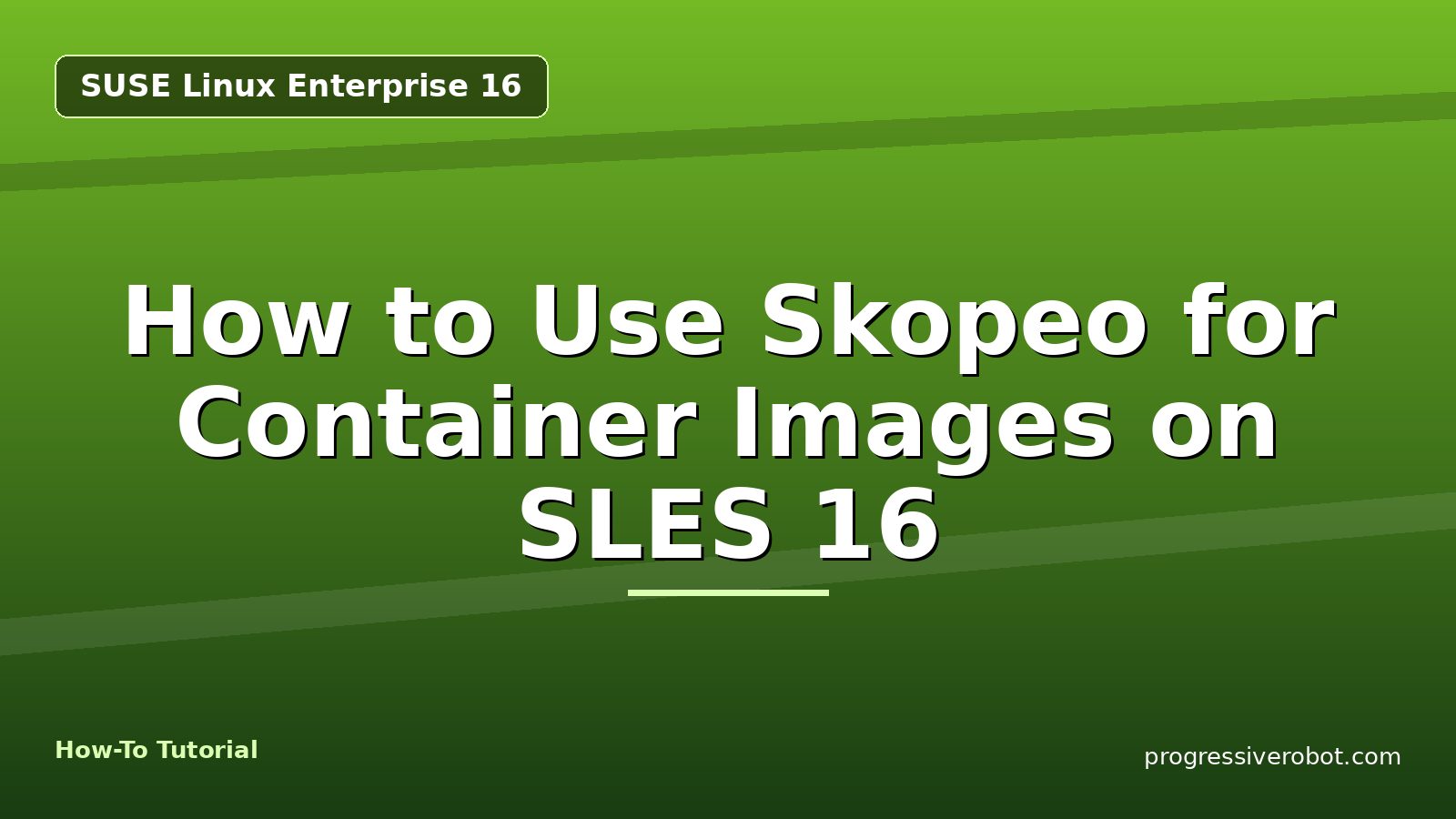 How to Use Skopeo for Container Images on SLES 16 — step-by-step SUSE Linux Enterprise 16 tutorial on Progressive Robot