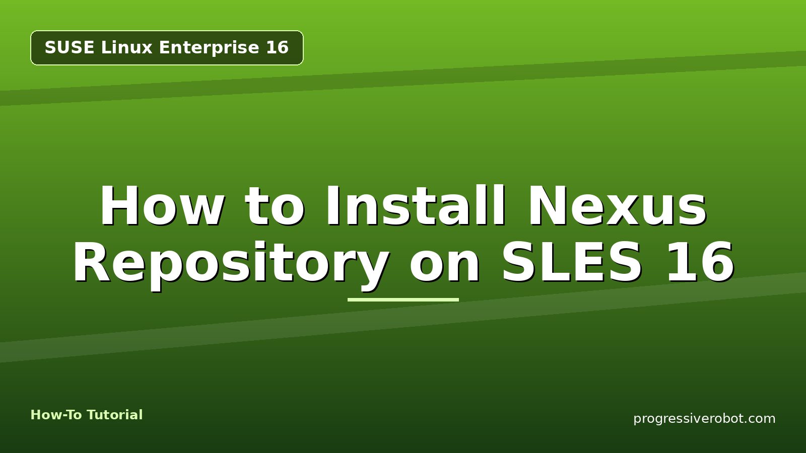 How to Install Nexus Repository on SLES 16 — step-by-step SUSE Linux Enterprise 16 tutorial on Progressive Robot