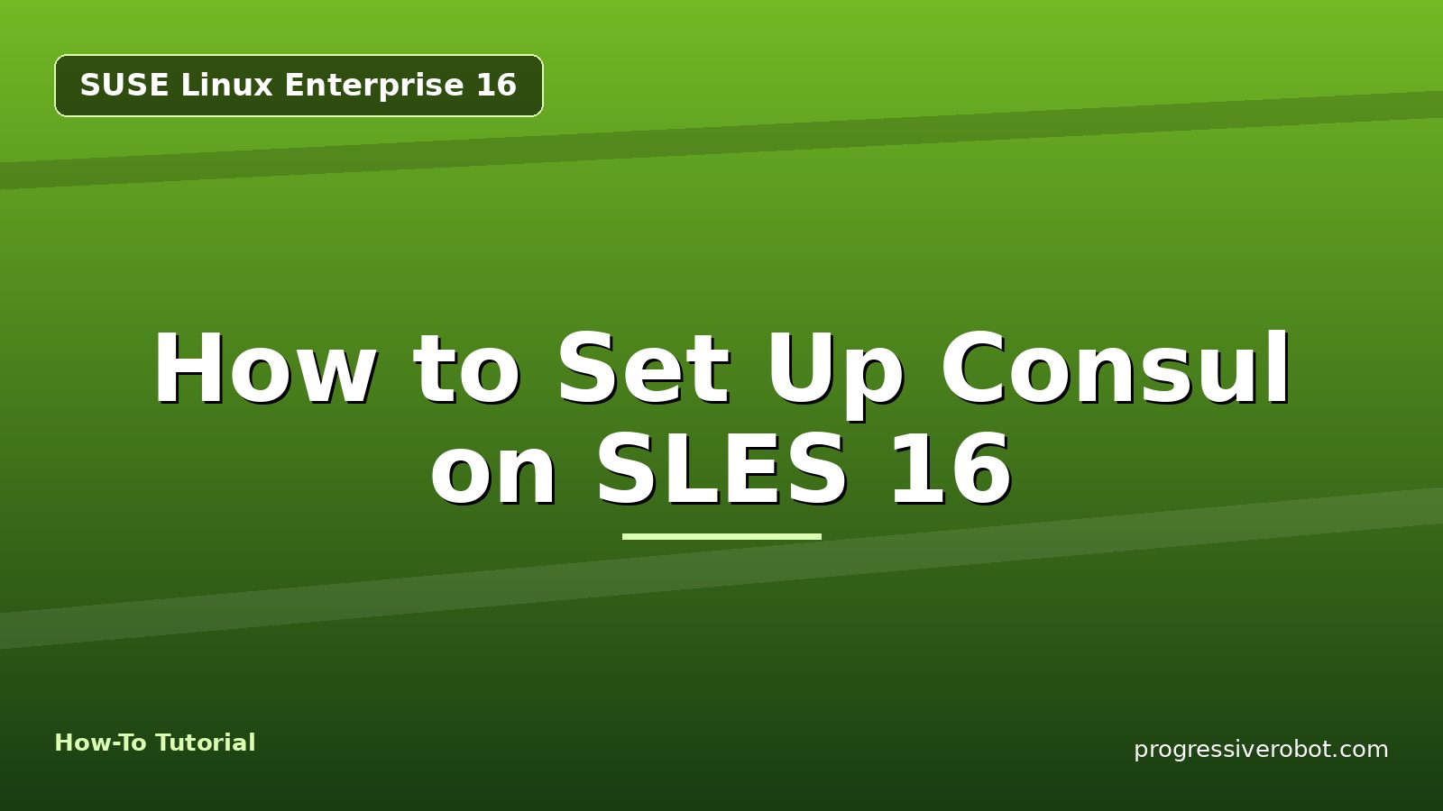 How to Set Up Consul on SLES 16 — step-by-step SUSE Linux Enterprise 16 tutorial on Progressive Robot