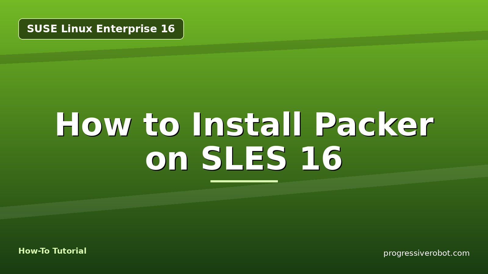 How to Install Packer on SLES 16 — step-by-step SUSE Linux Enterprise 16 tutorial on Progressive Robot