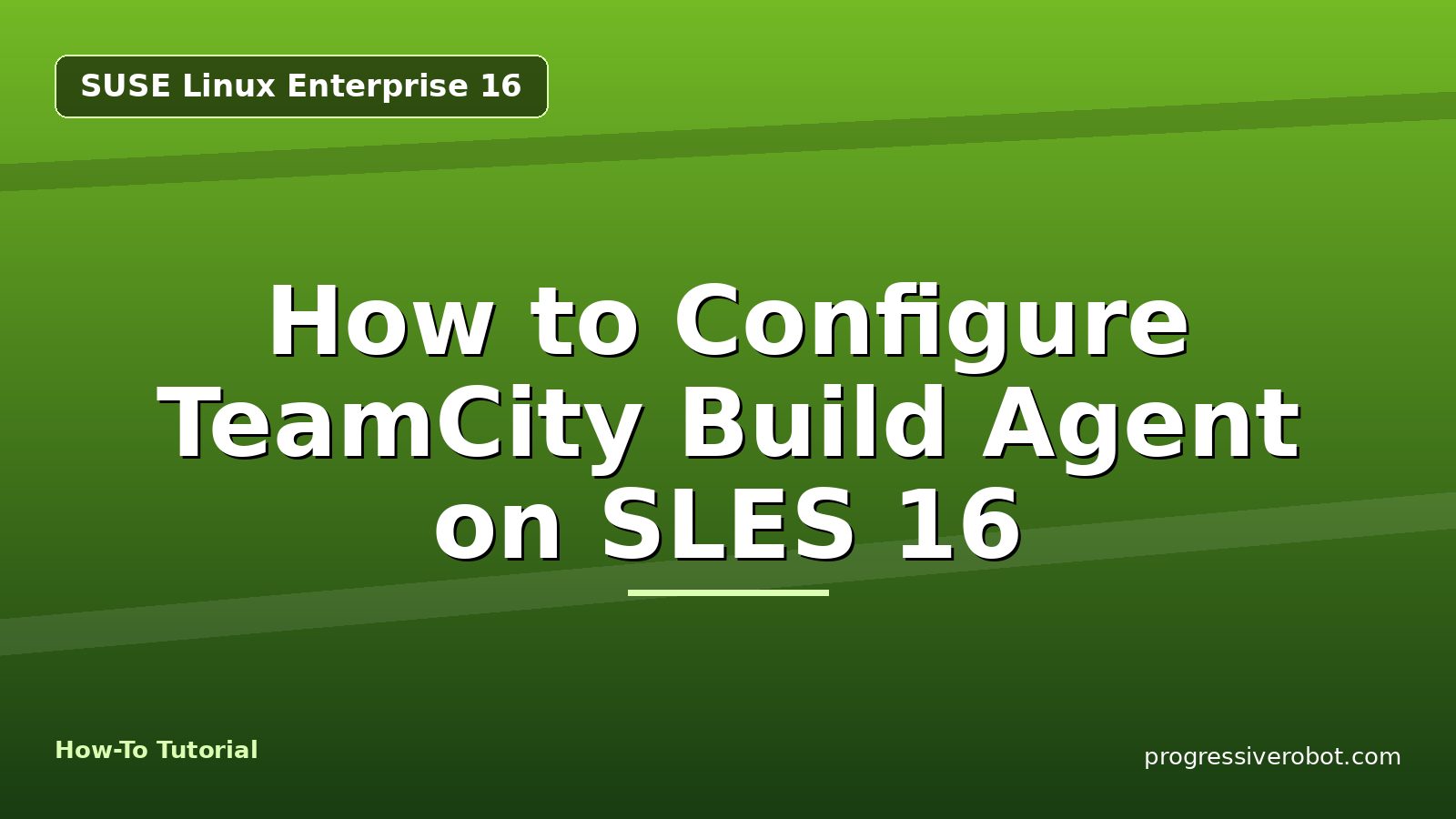 How to Configure TeamCity Build Agent on SLES 16 — step-by-step SUSE Linux Enterprise 16 tutorial on Progressive Robot