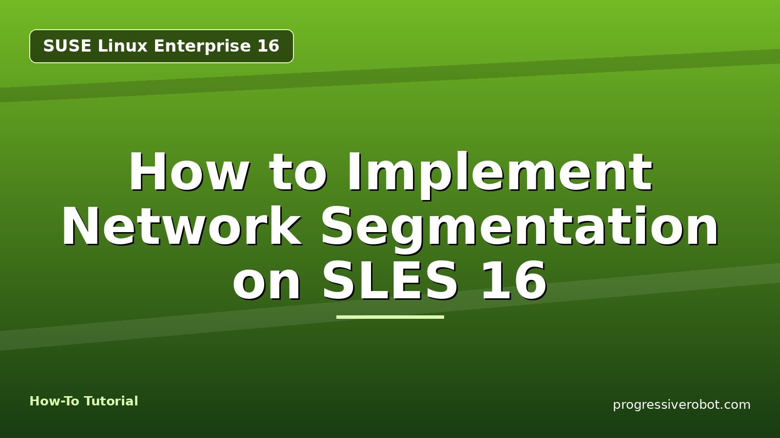 How to Implement Network Segmentation on SLES 16 — step-by-step SUSE Linux Enterprise 16 tutorial on Progressive Robot
