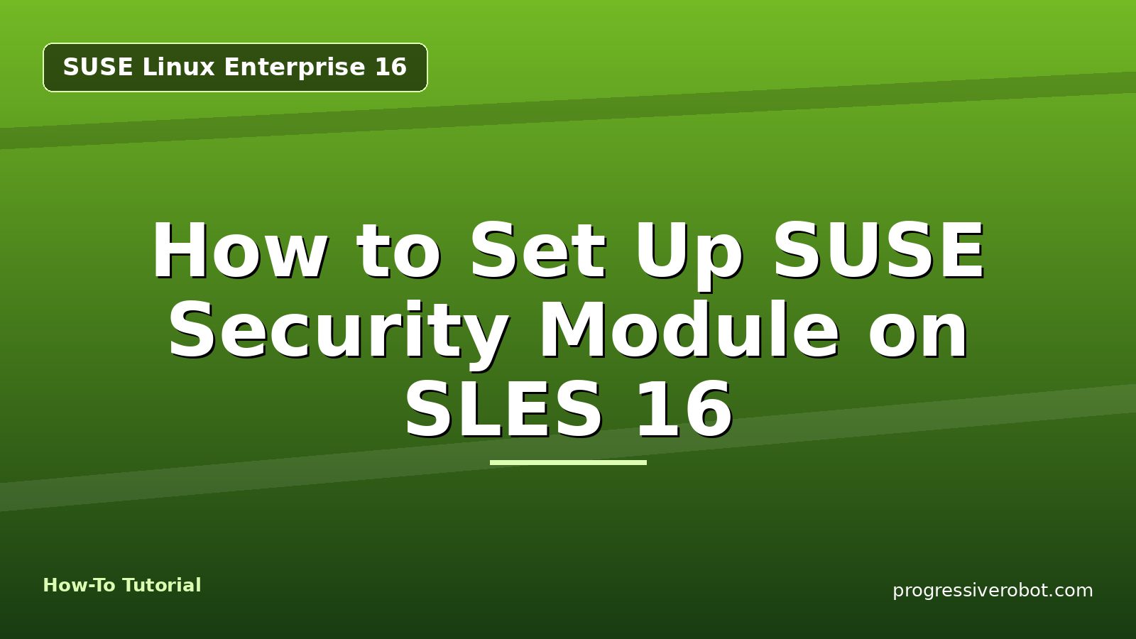 How to Set Up SUSE Security Module on SLES 16 — step-by-step SUSE Linux Enterprise 16 tutorial on Progressive Robot