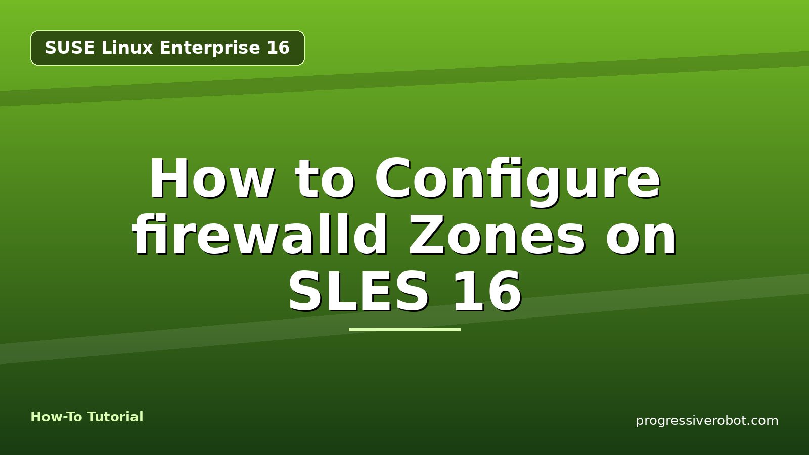 How to Configure firewalld Zones on SLES 16 — step-by-step SUSE Linux Enterprise 16 tutorial on Progressive Robot