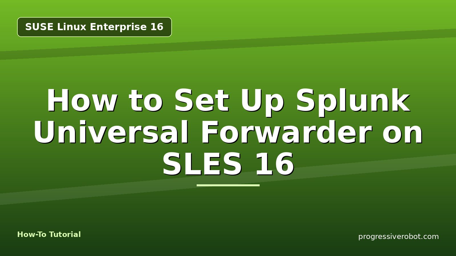 How to Set Up Splunk Universal Forwarder on SLES 16 — step-by-step SUSE Linux Enterprise 16 tutorial on Progressive Robot