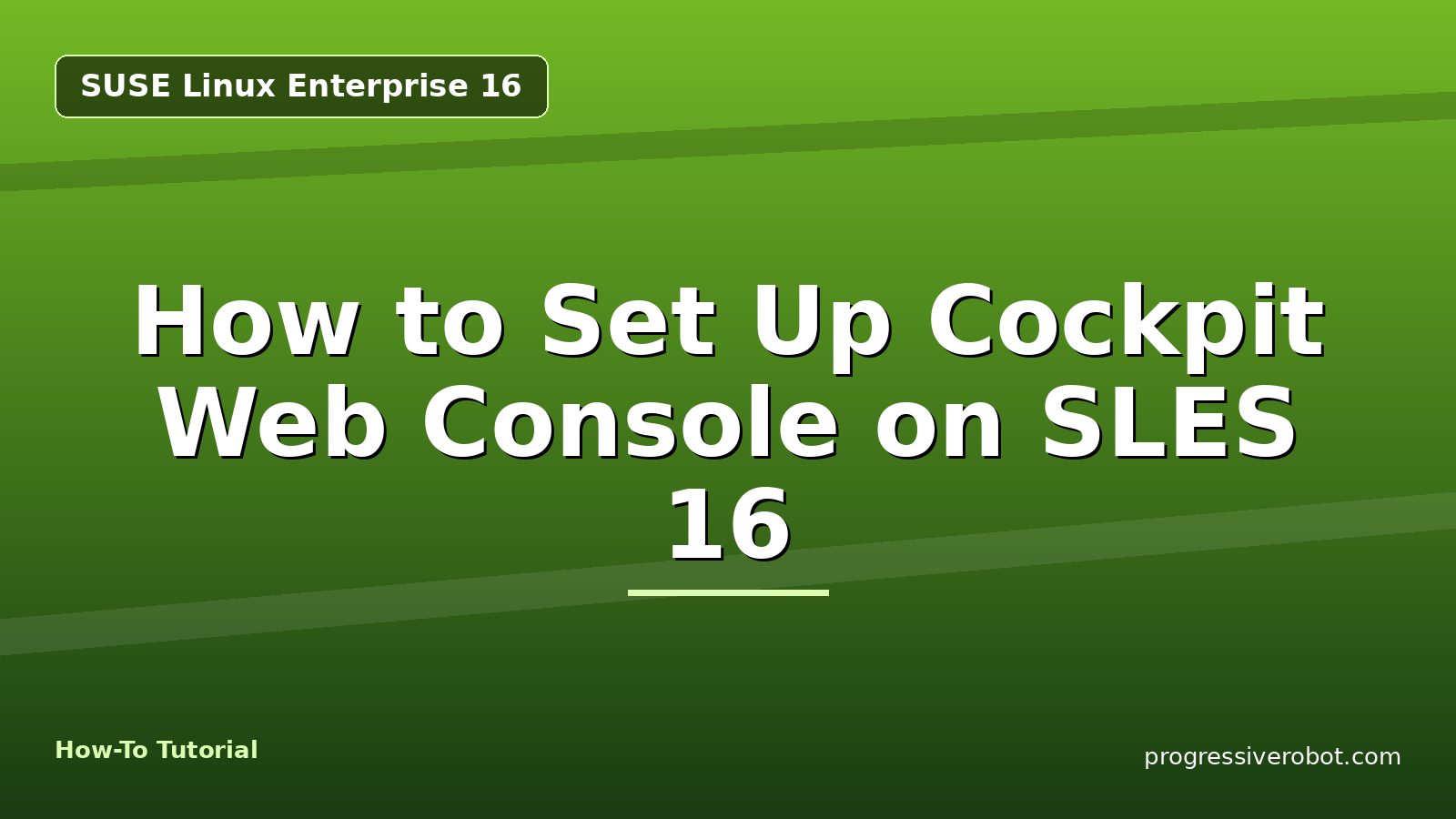 How to Set Up Cockpit Web Console on SLES 16 — step-by-step SUSE Linux Enterprise 16 tutorial on Progressive Robot