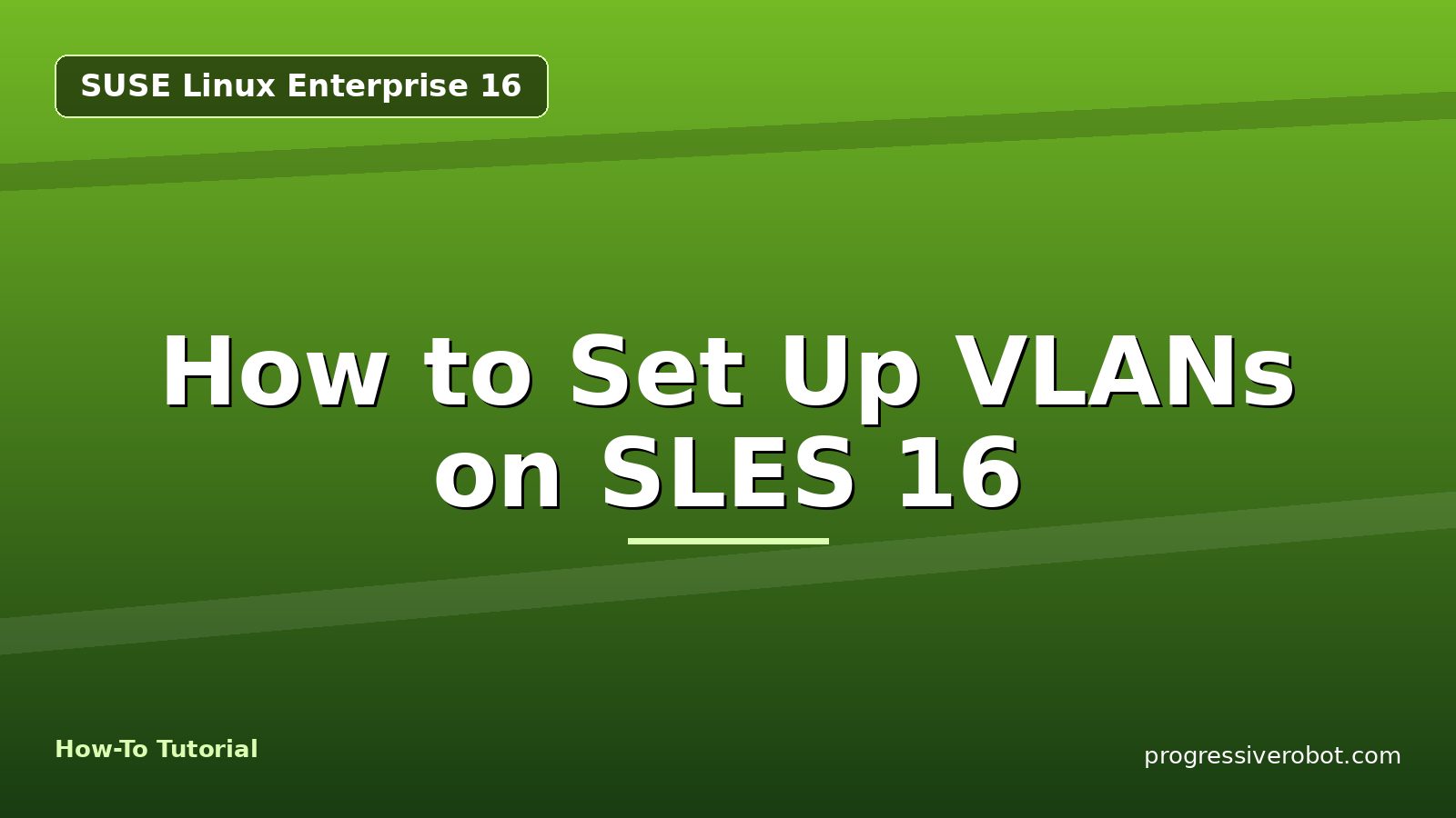 How to Set Up VLANs on SLES 16 — step-by-step SUSE Linux Enterprise 16 tutorial on Progressive Robot