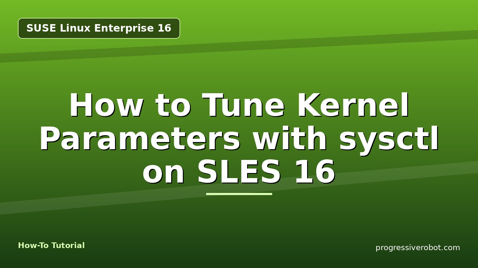 How to Tune Kernel Parameters with sysctl on SLES 16 — step-by-step SUSE Linux Enterprise 16 tutorial on Progressive Robot