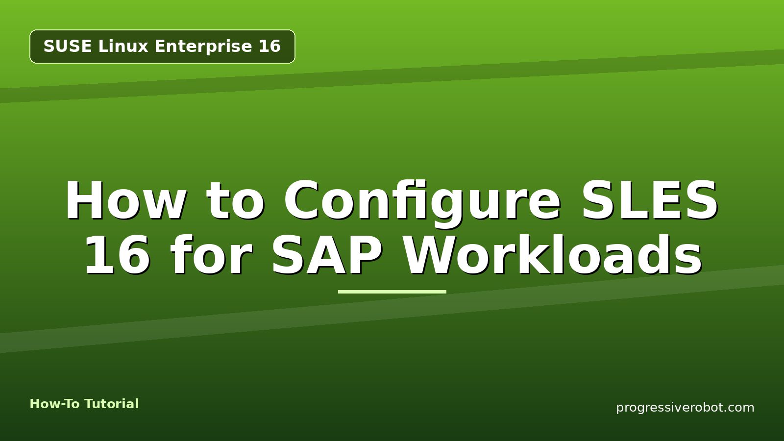 How to Configure SLES 16 for SAP Workloads — step-by-step SUSE Linux Enterprise 16 tutorial on Progressive Robot