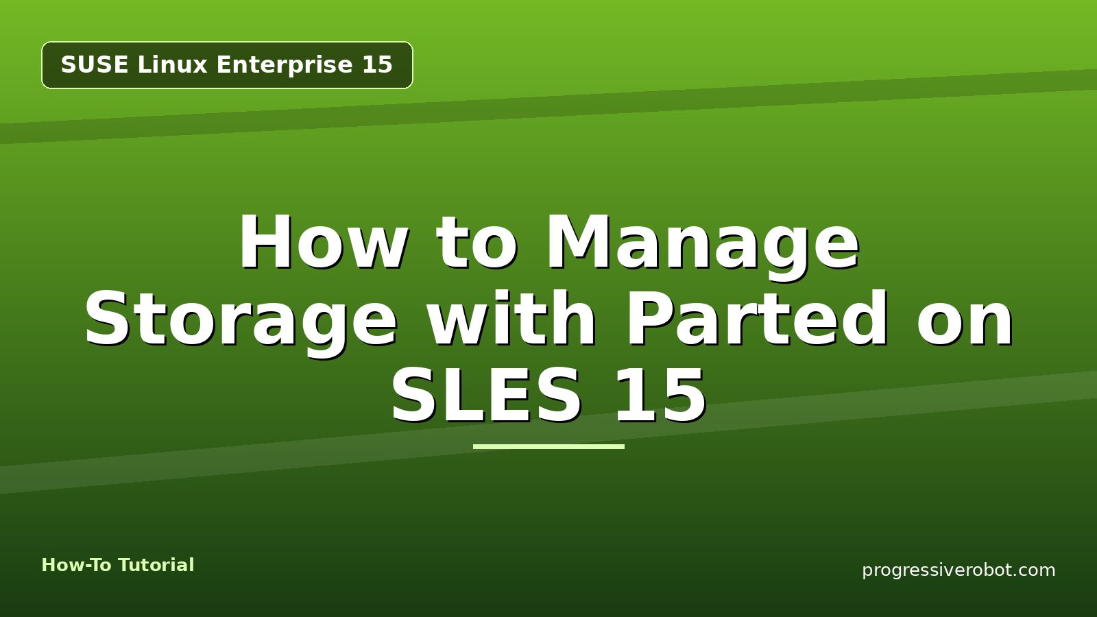 How to Manage Storage with Parted on SLES 15 — step-by-step SUSE Linux Enterprise 15 tutorial on Progressive Robot