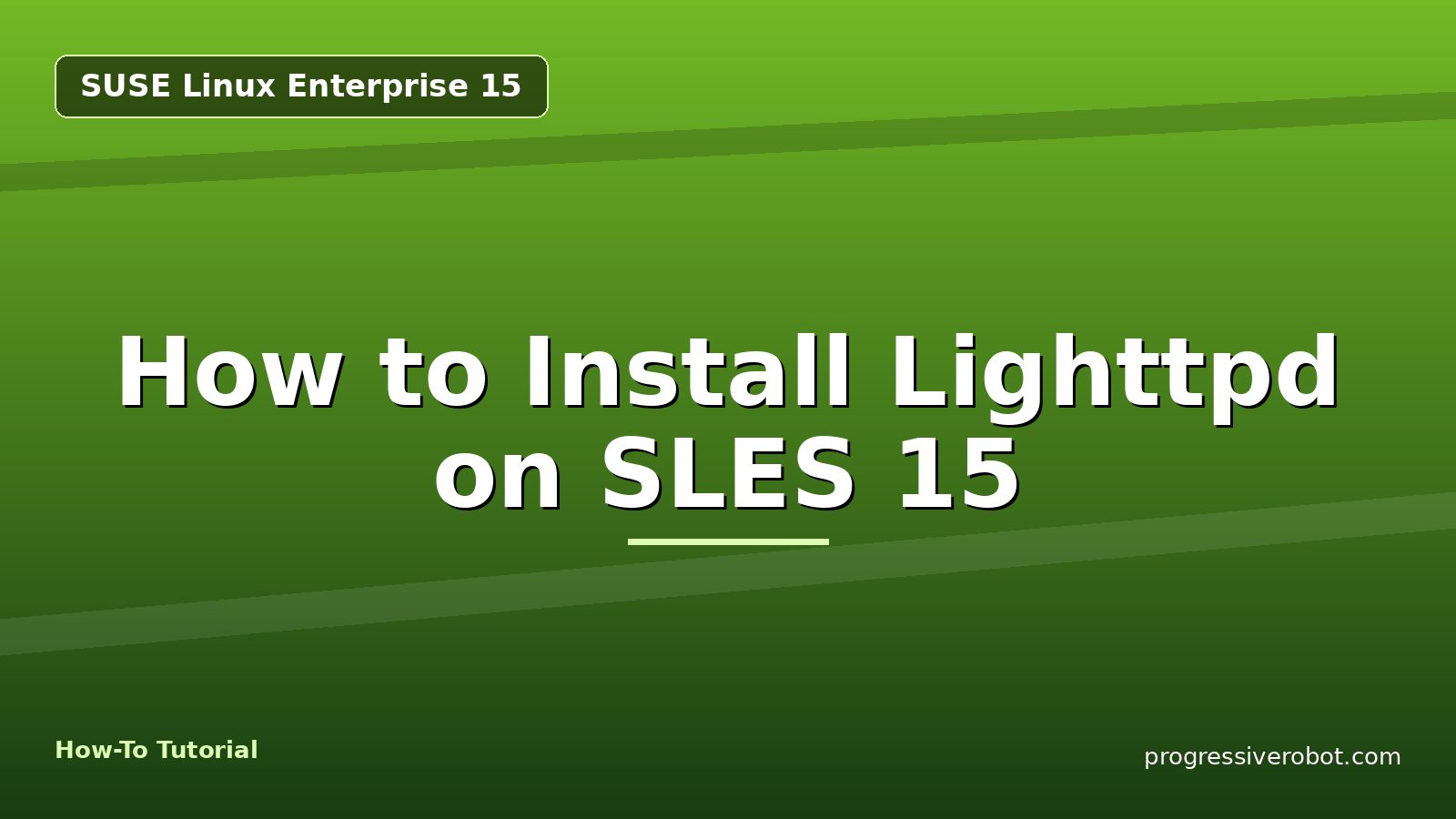 How to Install Lighttpd on SLES 15 — step-by-step SUSE Linux Enterprise 15 tutorial on Progressive Robot