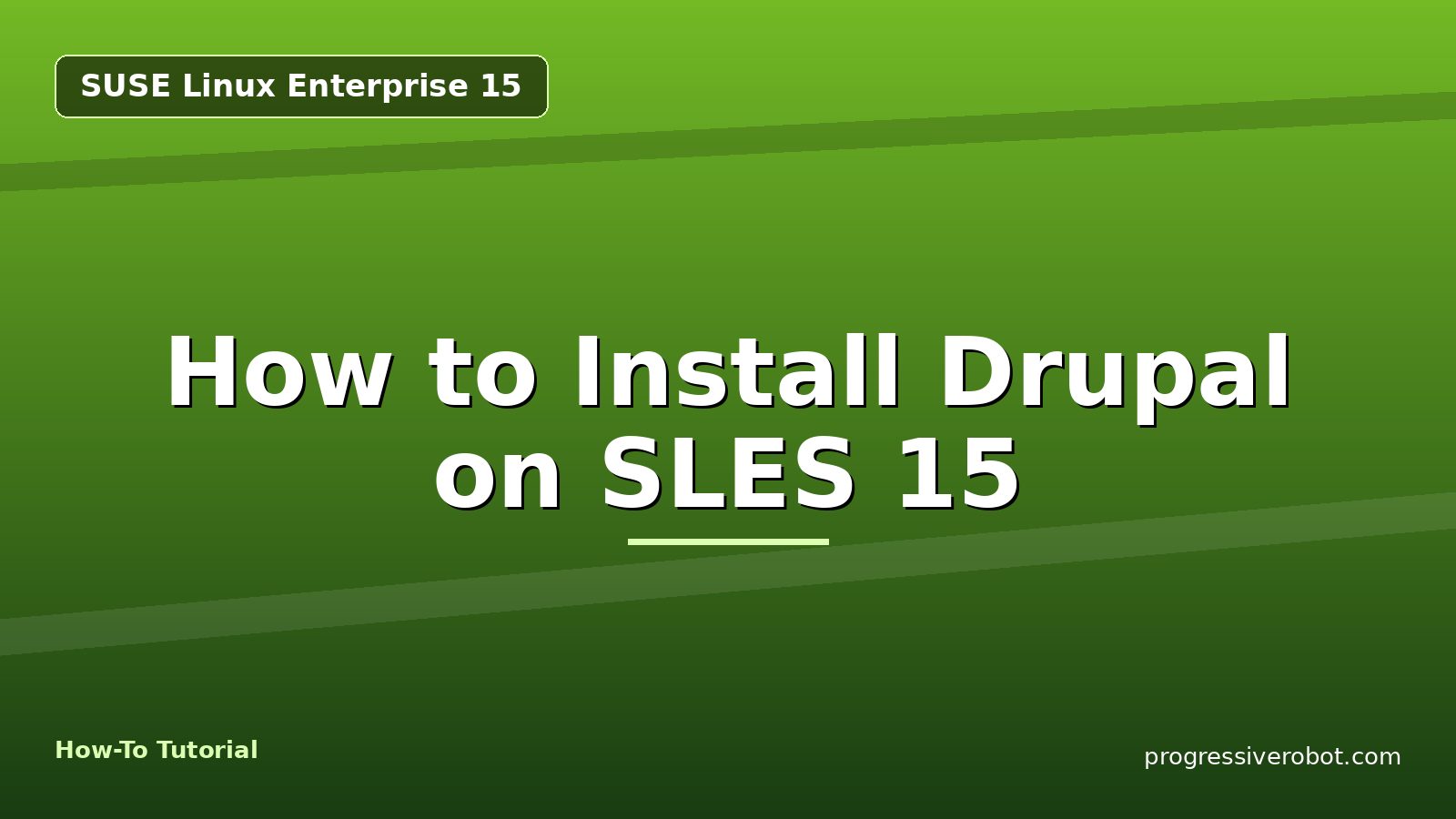 How to Install Drupal on SLES 15 — step-by-step SUSE Linux Enterprise 15 tutorial on Progressive Robot