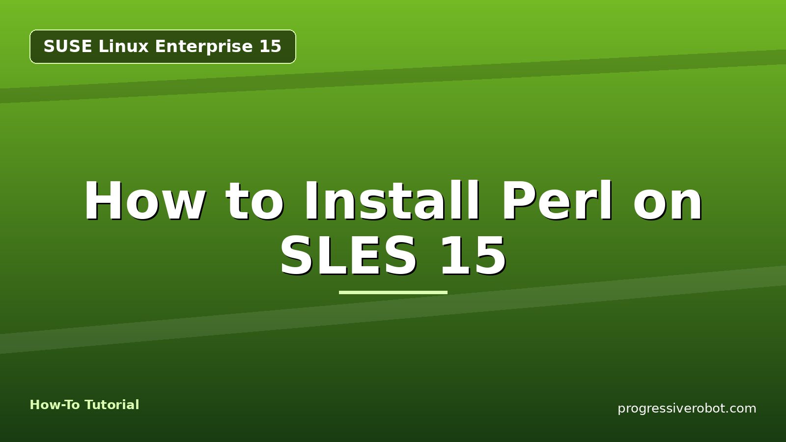 How to Install Perl on SLES 15 — step-by-step SUSE Linux Enterprise 15 tutorial on Progressive Robot