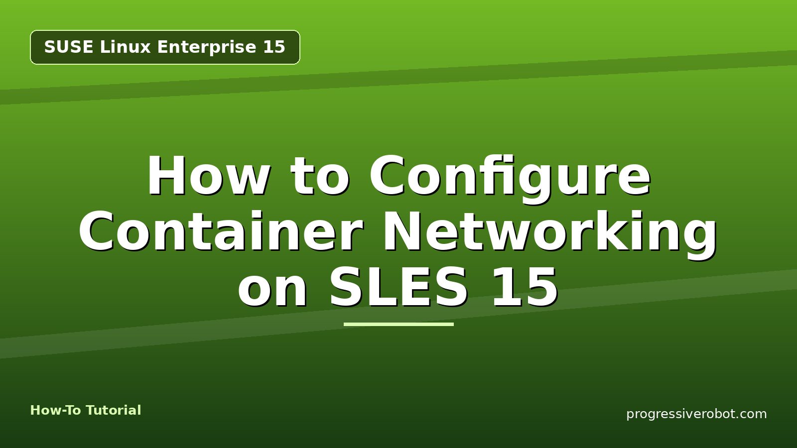 How to Configure Container Networking on SLES 15 — step-by-step SUSE Linux Enterprise 15 tutorial on Progressive Robot