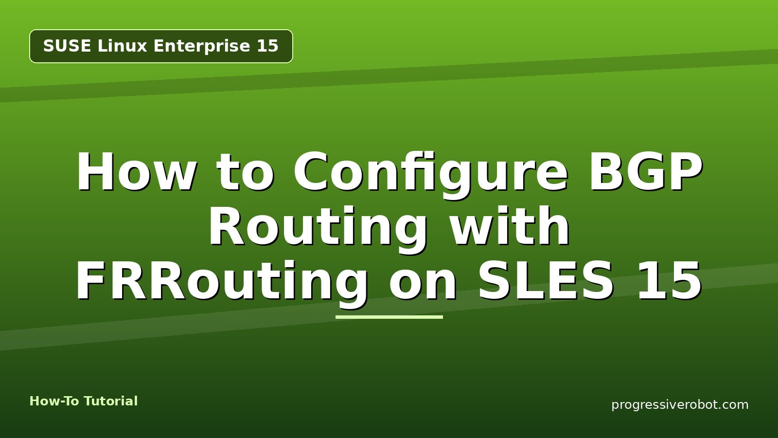 How to Configure BGP Routing with FRRouting on SLES 15 — step-by-step SUSE Linux Enterprise 15 tutorial on Progressive Robot