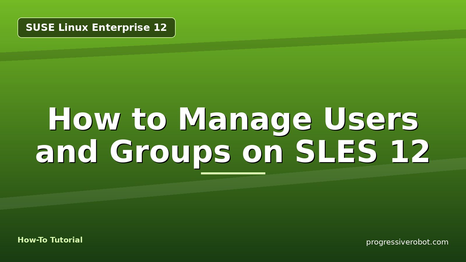 How to Manage Users and Groups on SLES 12 — step-by-step SUSE Linux Enterprise 12 tutorial on Progressive Robot