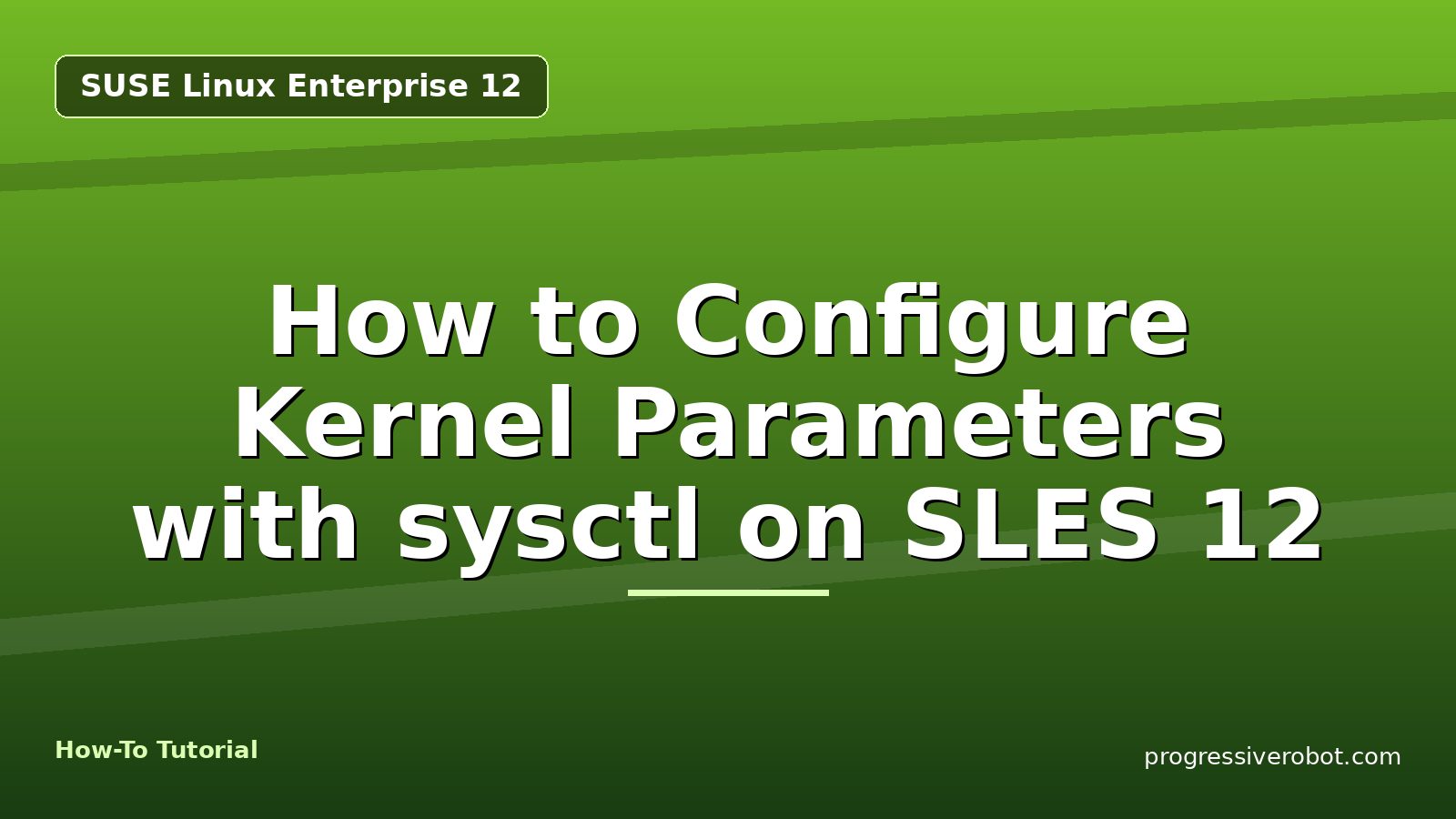How to Configure Kernel Parameters with sysctl on SLES 12 — step-by-step SUSE Linux Enterprise 12 tutorial on Progressive Robot