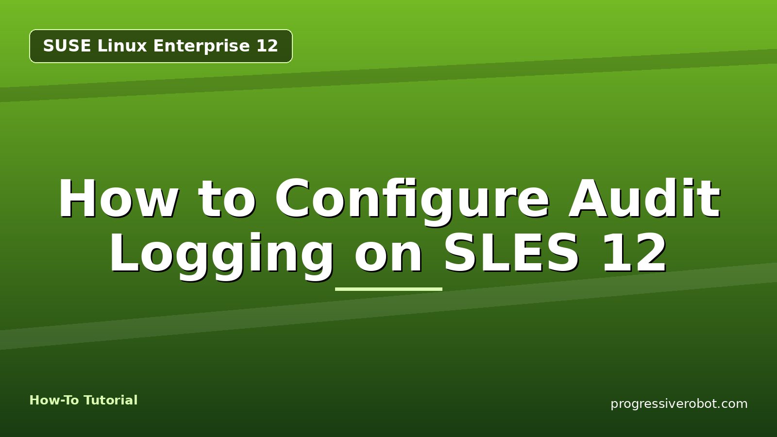 How to Configure Audit Logging on SLES 12 — step-by-step SUSE Linux Enterprise 12 tutorial on Progressive Robot