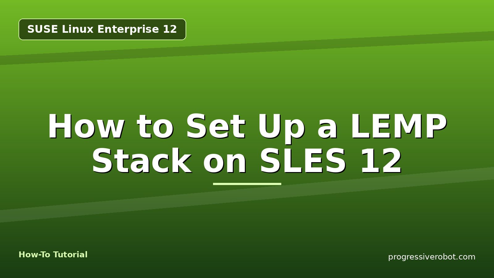 How to Set Up a LEMP Stack on SLES 12 — step-by-step SUSE Linux Enterprise 12 tutorial on Progressive Robot