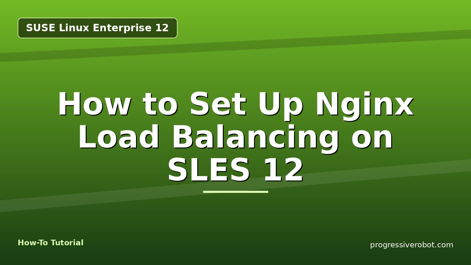 How to Set Up Nginx Load Balancing on SLES 12 — step-by-step SUSE Linux Enterprise 12 tutorial on Progressive Robot