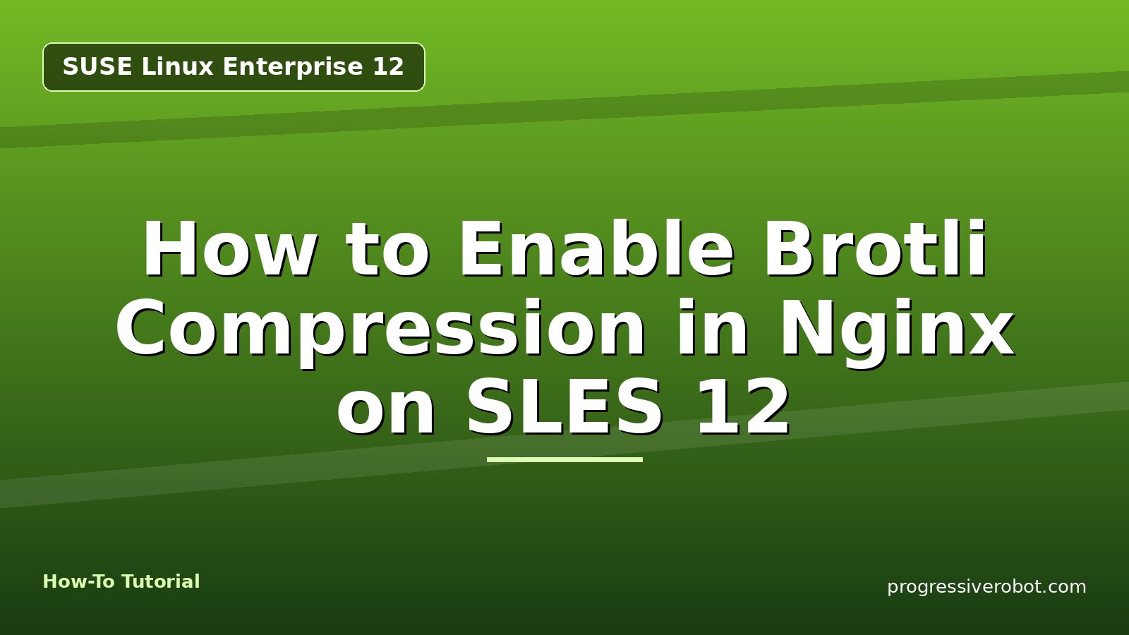 How to Enable Brotli Compression in Nginx on SLES 12 — step-by-step SUSE Linux Enterprise 12 tutorial on Progressive Robot