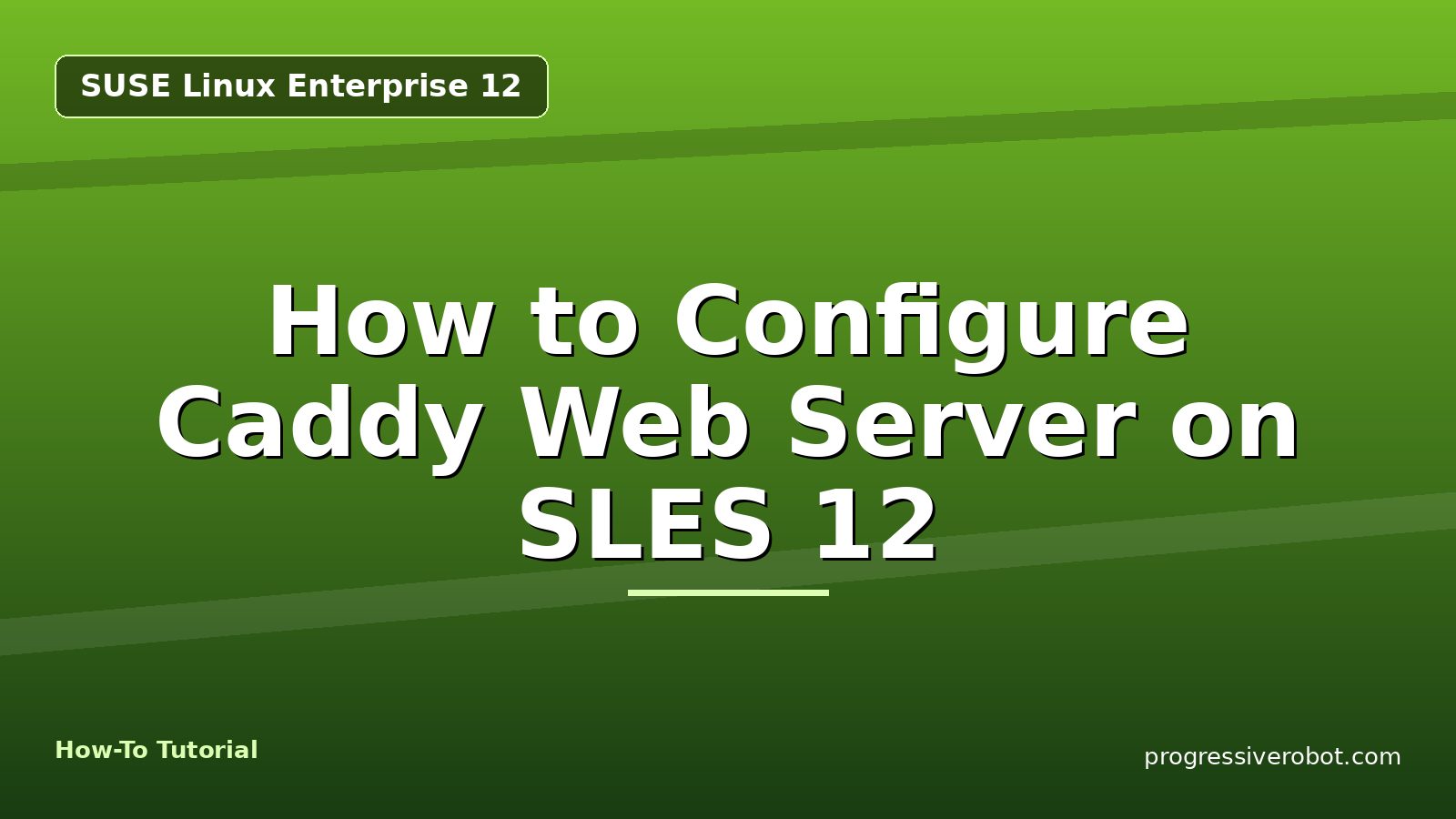 How to Configure Caddy Web Server on SLES 12 — step-by-step SUSE Linux Enterprise 12 tutorial on Progressive Robot