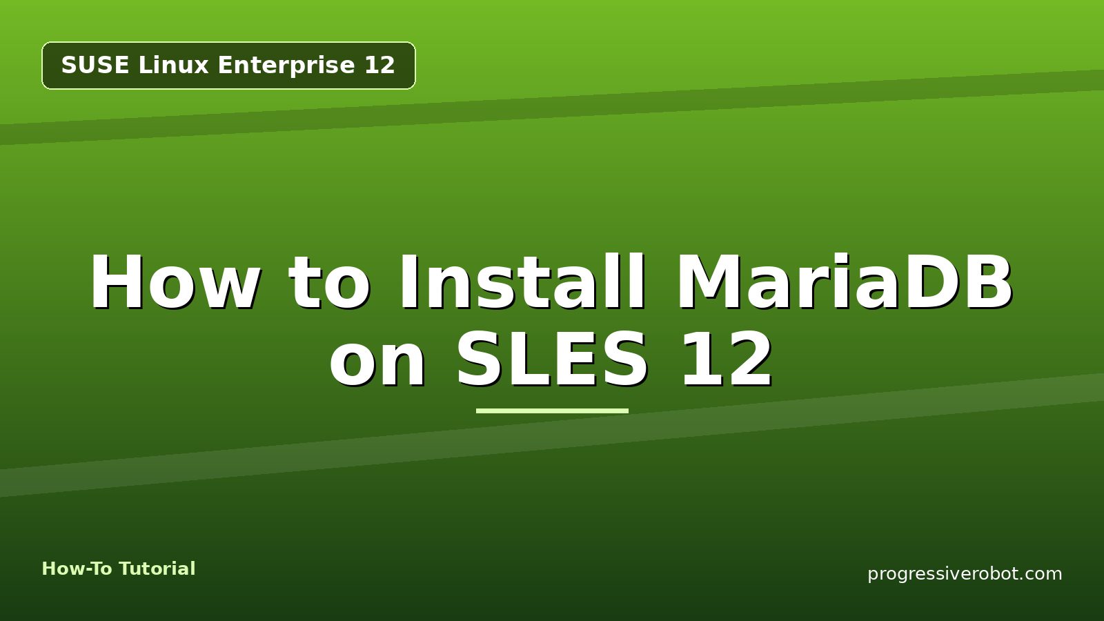How to Install MariaDB on SLES 12