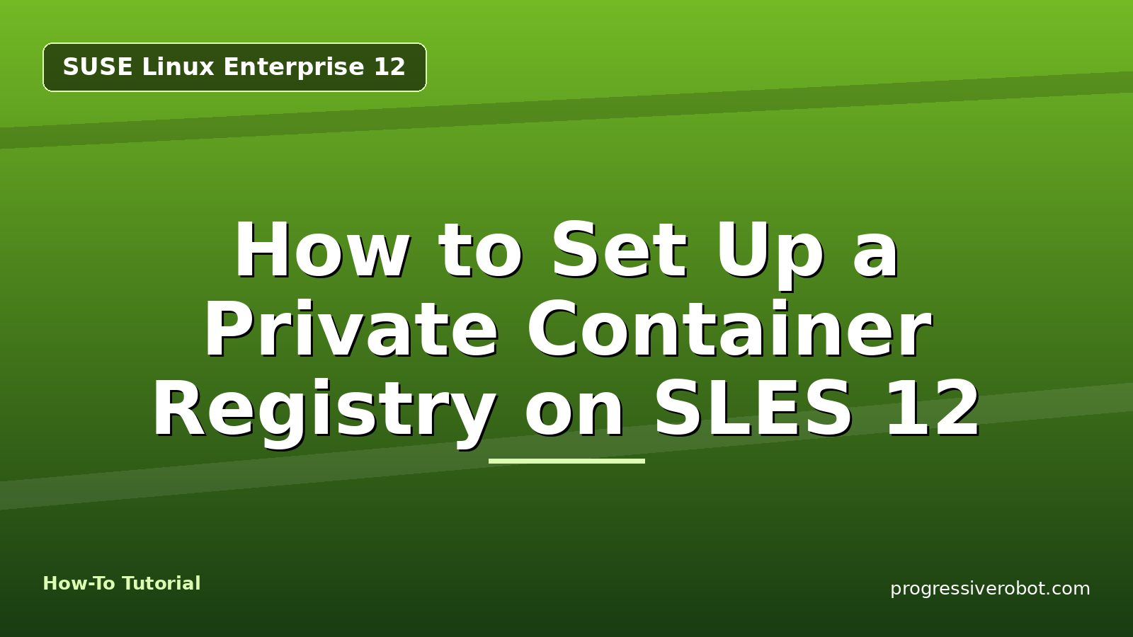How to Set Up a Private Container Registry on SLES 12 — step-by-step SUSE Linux Enterprise 12 tutorial on Progressive Robot