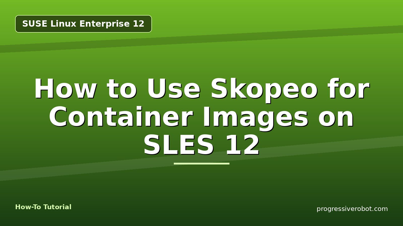 How to Use Skopeo for Container Images on SLES 12 — step-by-step SUSE Linux Enterprise 12 tutorial on Progressive Robot