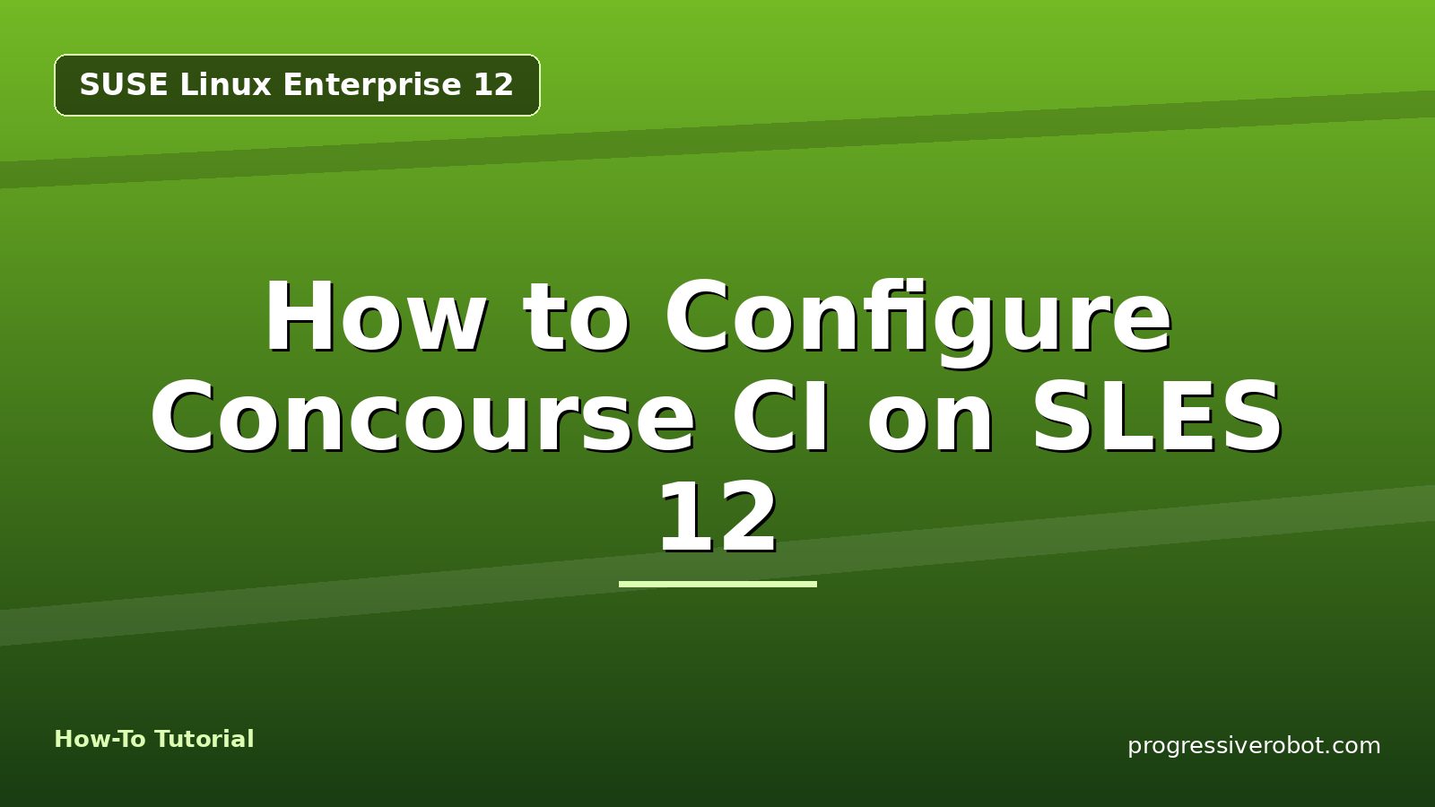 How to Configure Concourse CI on SLES 12 — step-by-step SUSE Linux Enterprise 12 tutorial on Progressive Robot