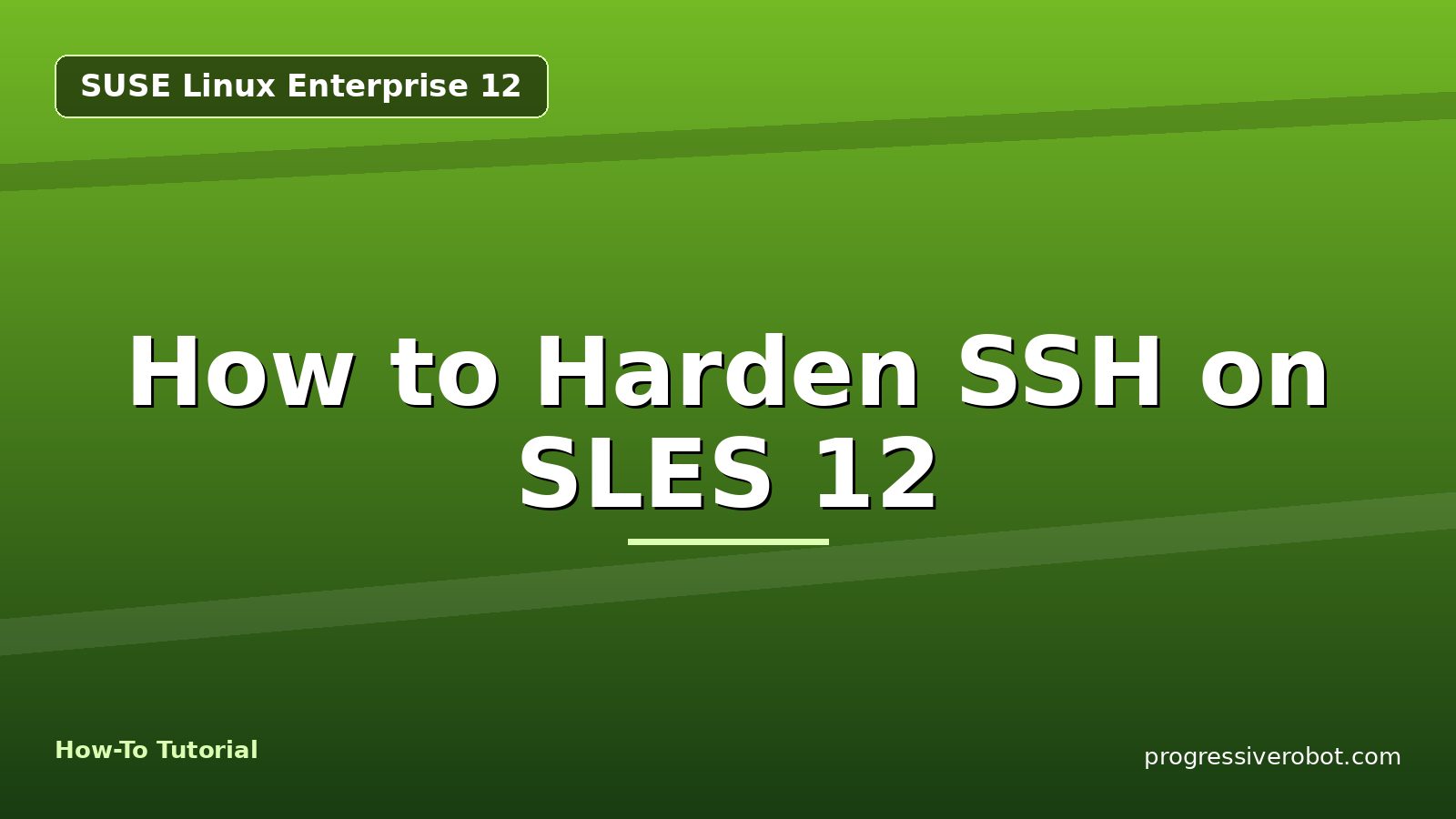How to Harden SSH on SLES 12 — step-by-step SUSE Linux Enterprise 12 tutorial on Progressive Robot