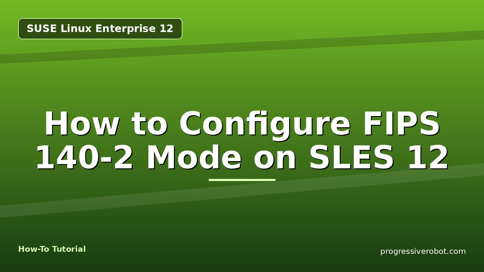 How to Configure FIPS 140-2 Mode on SLES 12 — step-by-step SUSE Linux Enterprise 12 tutorial on Progressive Robot