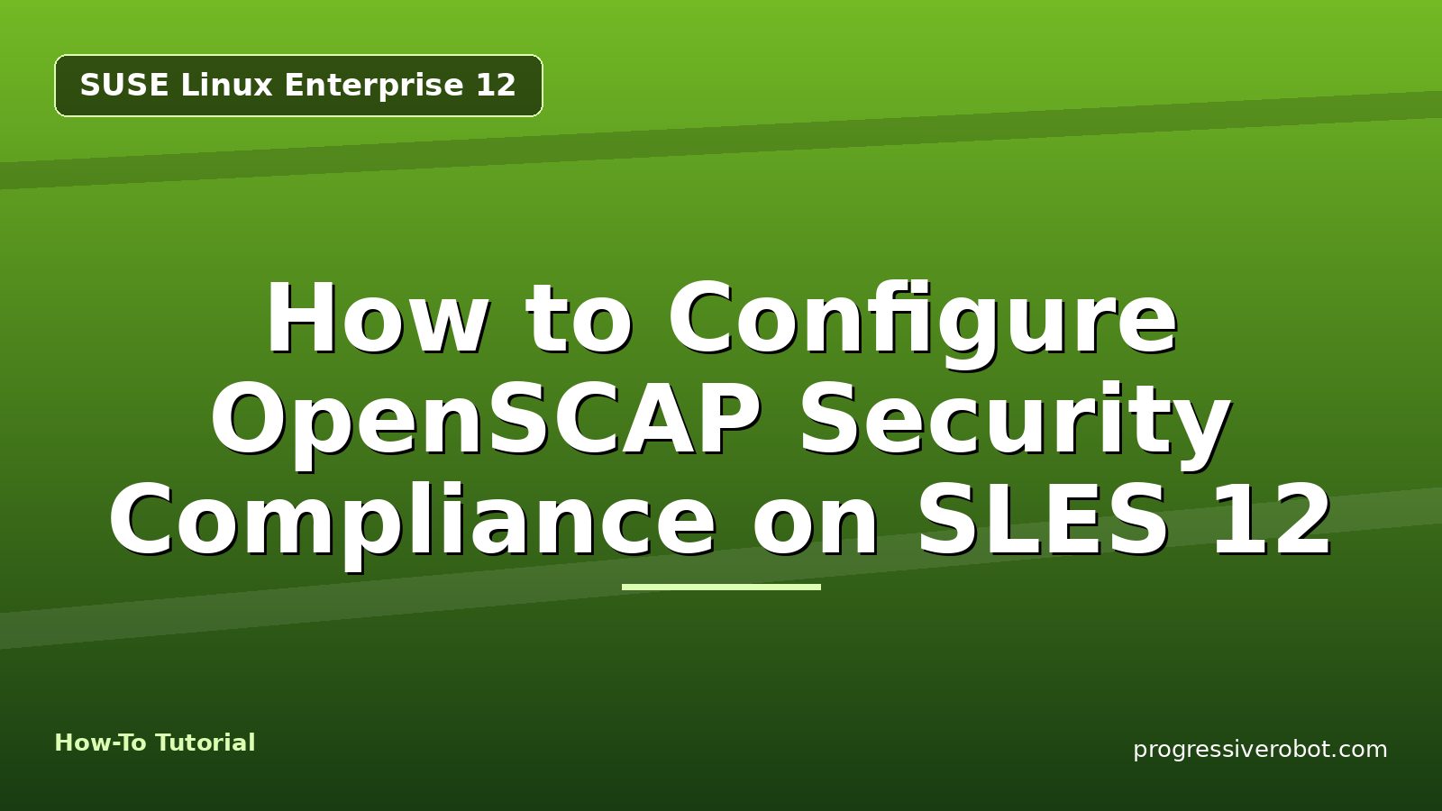 How to Configure OpenSCAP Security Compliance on SLES 12 — step-by-step SUSE Linux Enterprise 12 tutorial on Progressive Robot
