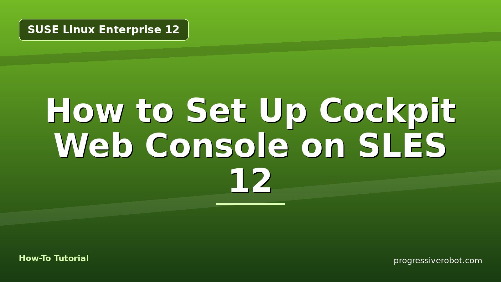 How to Set Up Cockpit Web Console on SLES 12 — step-by-step SUSE Linux Enterprise 12 tutorial on Progressive Robot
