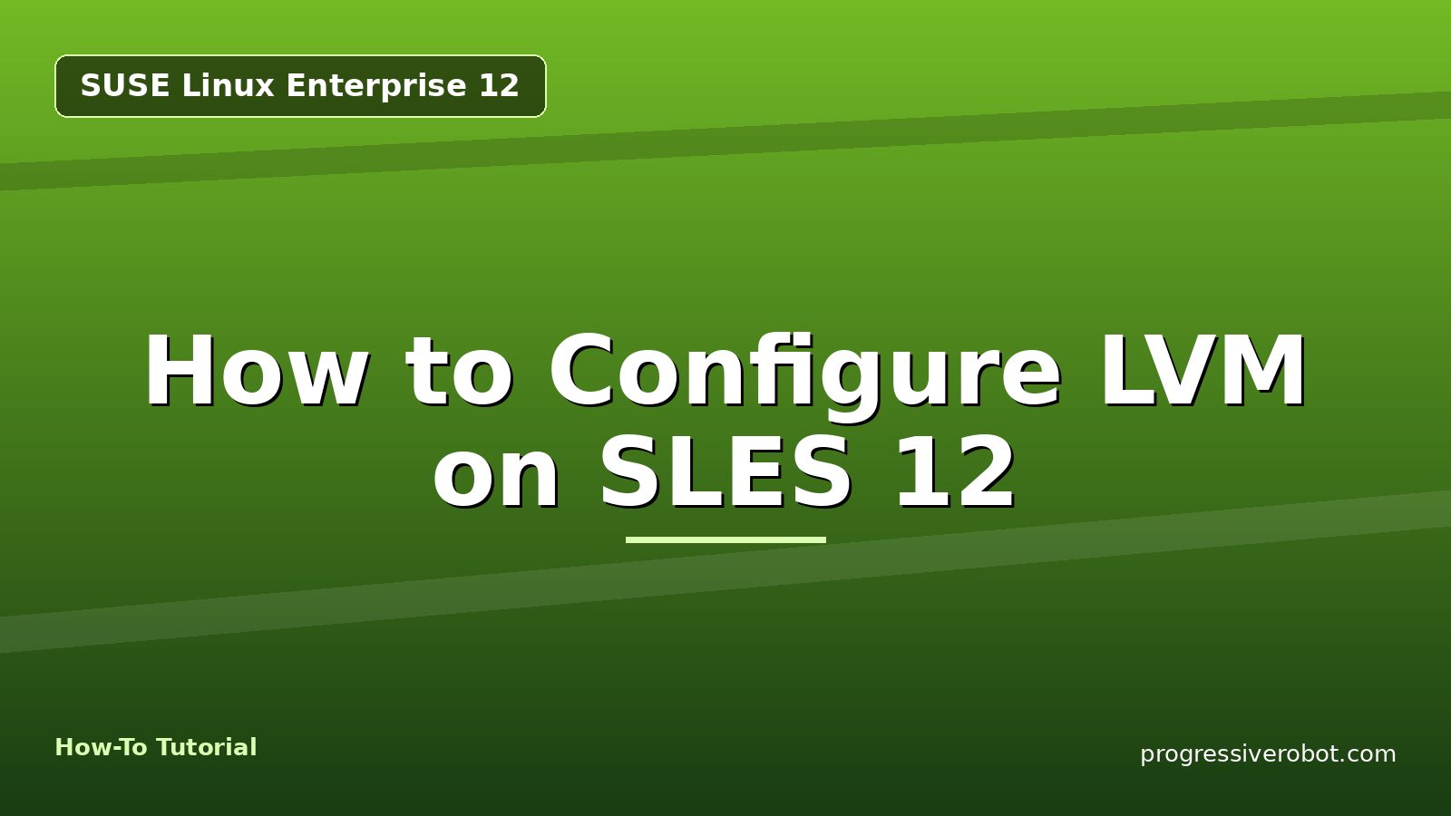 How to Configure LVM on SLES 12 — step-by-step SUSE Linux Enterprise 12 tutorial on Progressive Robot