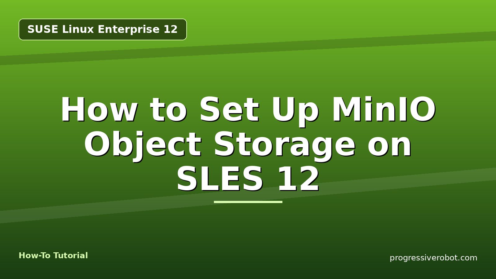 How to Set Up MinIO Object Storage on SLES 12 — step-by-step SUSE Linux Enterprise 12 tutorial on Progressive Robot