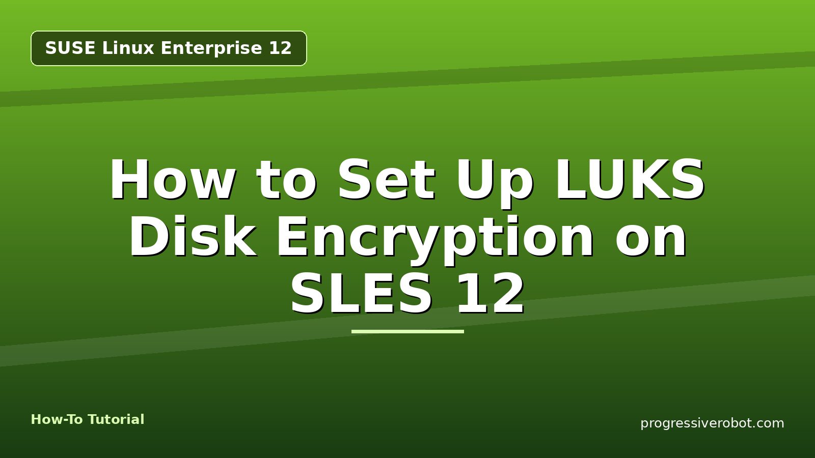 How to Set Up LUKS Disk Encryption on SLES 12 — step-by-step SUSE Linux Enterprise 12 tutorial on Progressive Robot