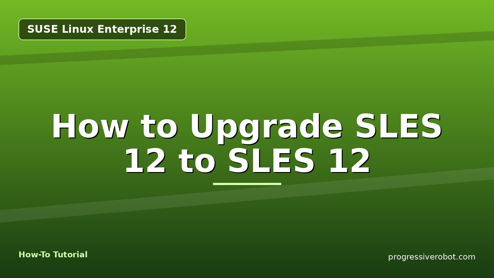 How to Upgrade SLES 12 to SLES 12 — step-by-step SUSE Linux Enterprise 12 tutorial on Progressive Robot