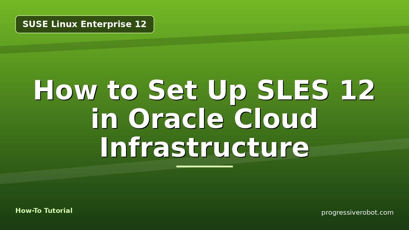 How to Set Up SLES 12 in Oracle Cloud Infrastructure — step-by-step SUSE Linux Enterprise 12 tutorial on Progressive Robot