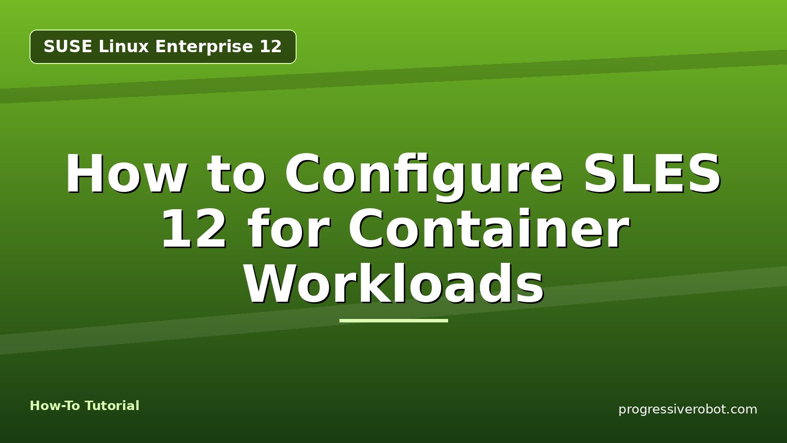 How to Configure SLES 12 for Container Workloads — step-by-step SUSE Linux Enterprise 12 tutorial on Progressive Robot