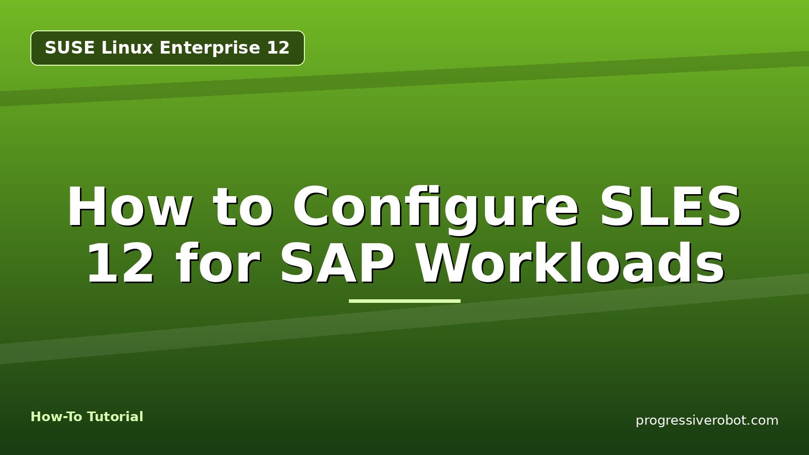 How to Configure SLES 12 for SAP Workloads