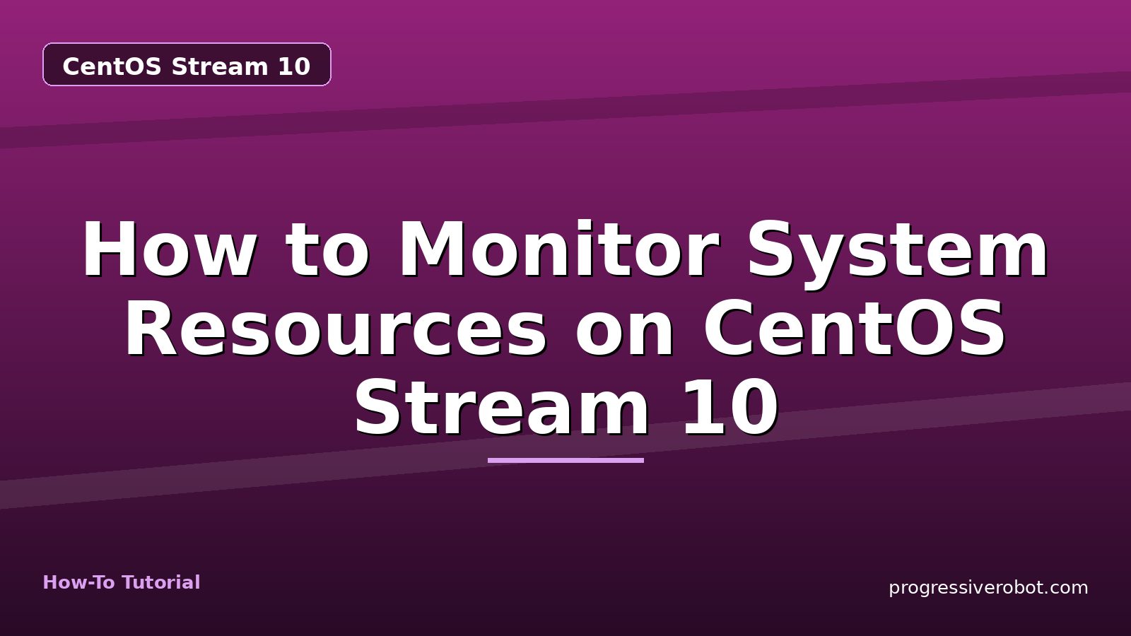 How to Monitor System Resources on CentOS Stream 10 — step-by-step CentOS Stream 10 tutorial on Progressive Robot